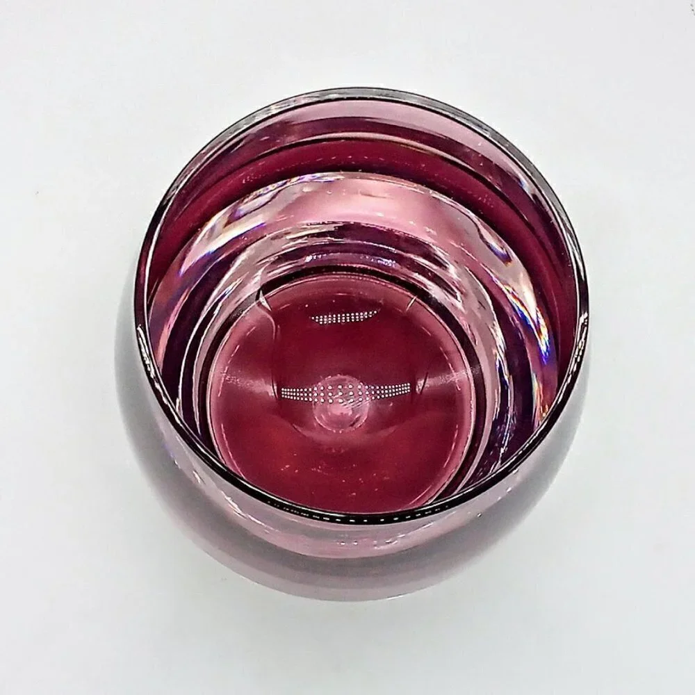 Amethyst Purple Controlled Bubble Glass Candle Holder